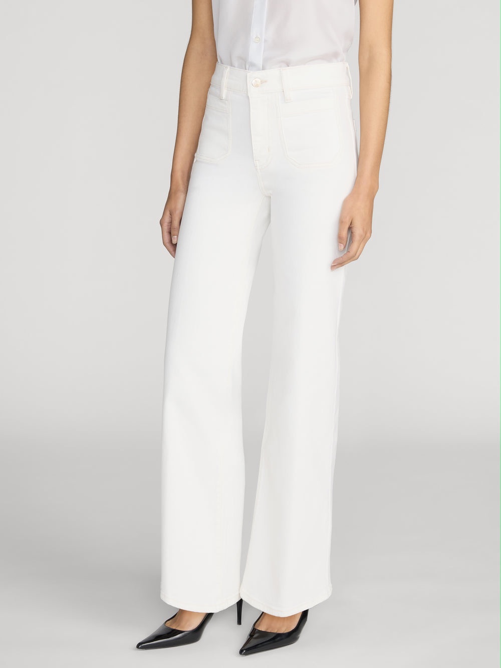 Frame Le Slim Palazzo Modernist Pocket Wide Leg Women's Jeans Au Natural NWT 29 - Picture 3 of 5